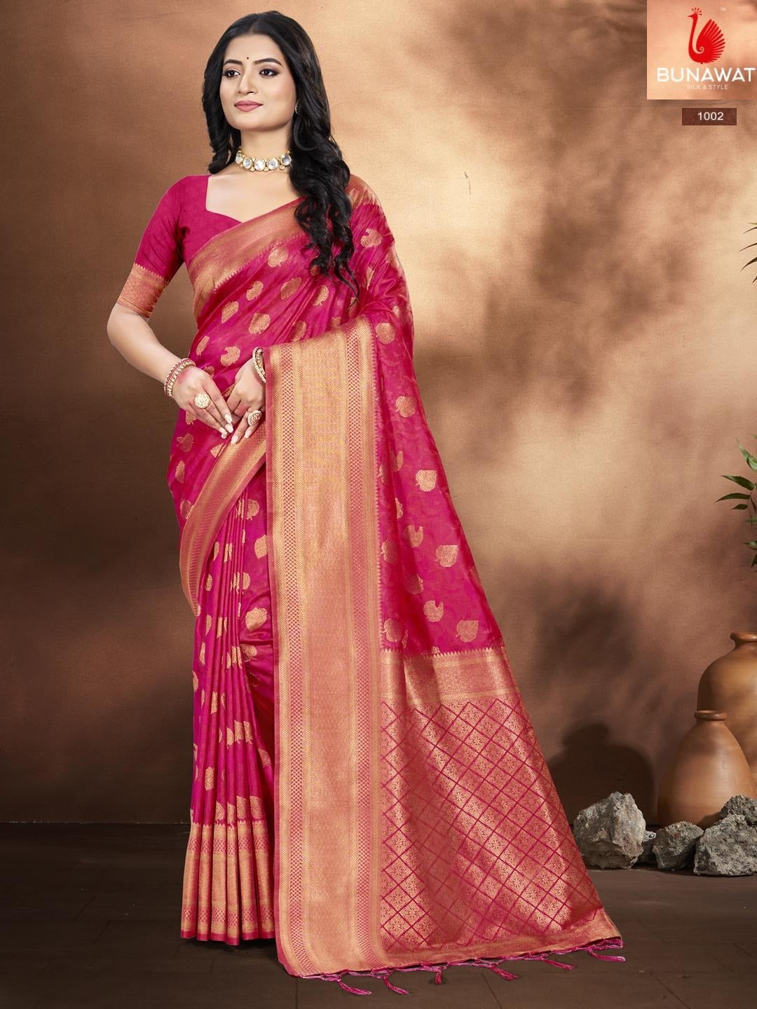 1001 To 1006 Pankhudi Silk Bunawat Silk Sarees Wholesale Price