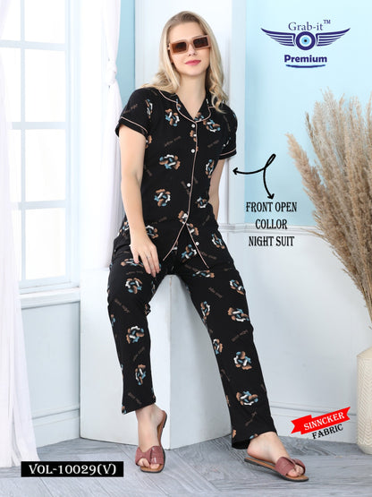 10029 V Grab It Sinker Collar Night Suits Supplier Gujarat