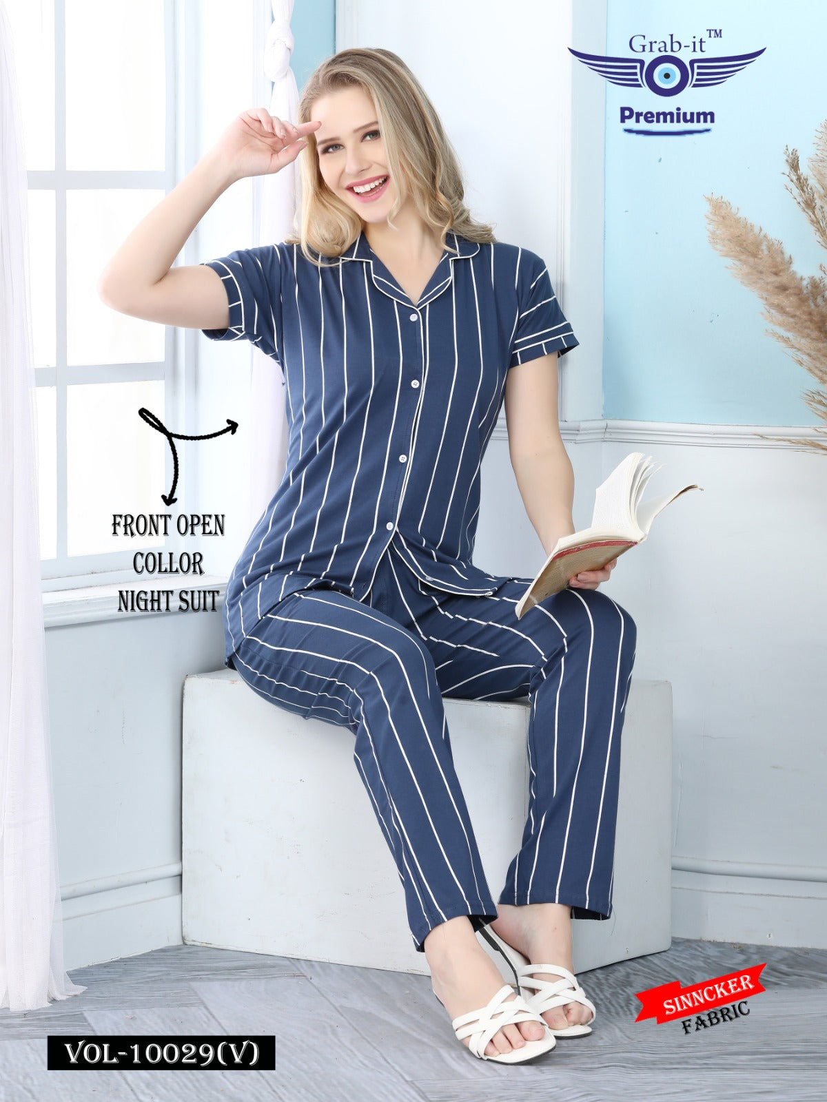 10029 V Grab It Sinker Collar Night Suits Supplier Gujarat