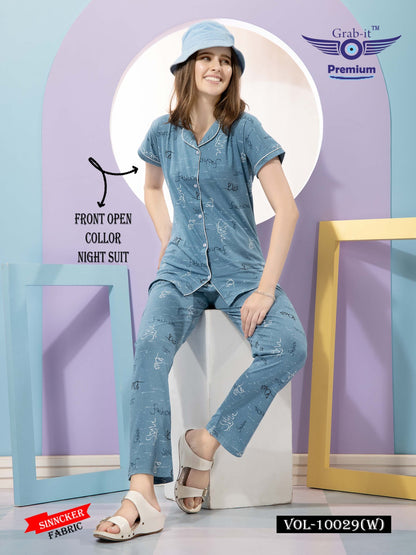 10029 W Grab It Sinker Collar Night Suits Wholesale