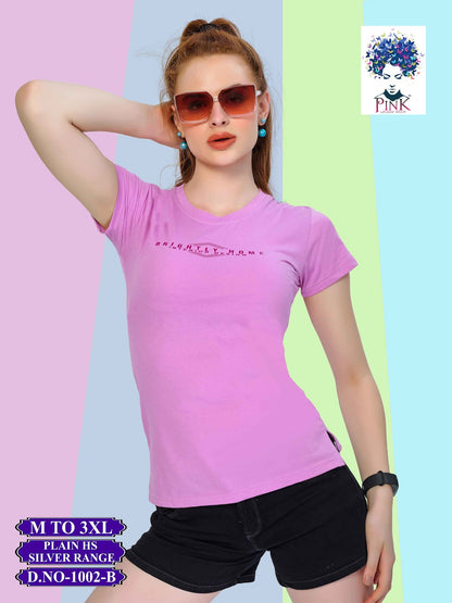 1002 B Pink Women Tshirt Wholesale Rate