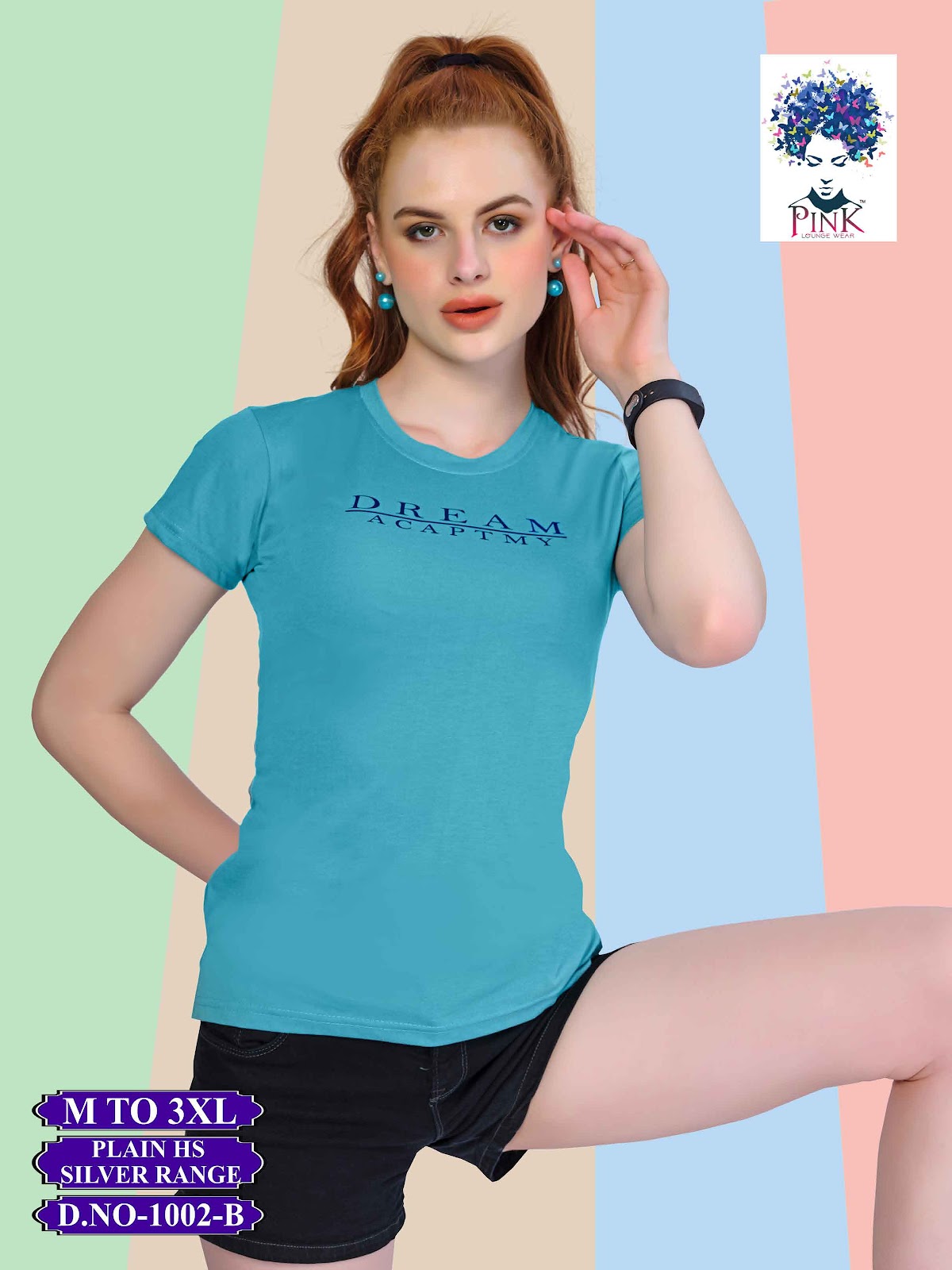 1002 B Pink Women Tshirt Wholesale Rate