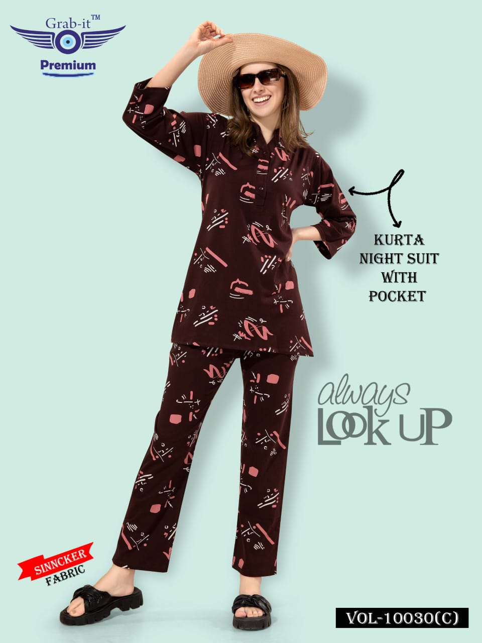 10030 C Grab It Sinker Kurta Night Suits Manufacturer Ahmedabad