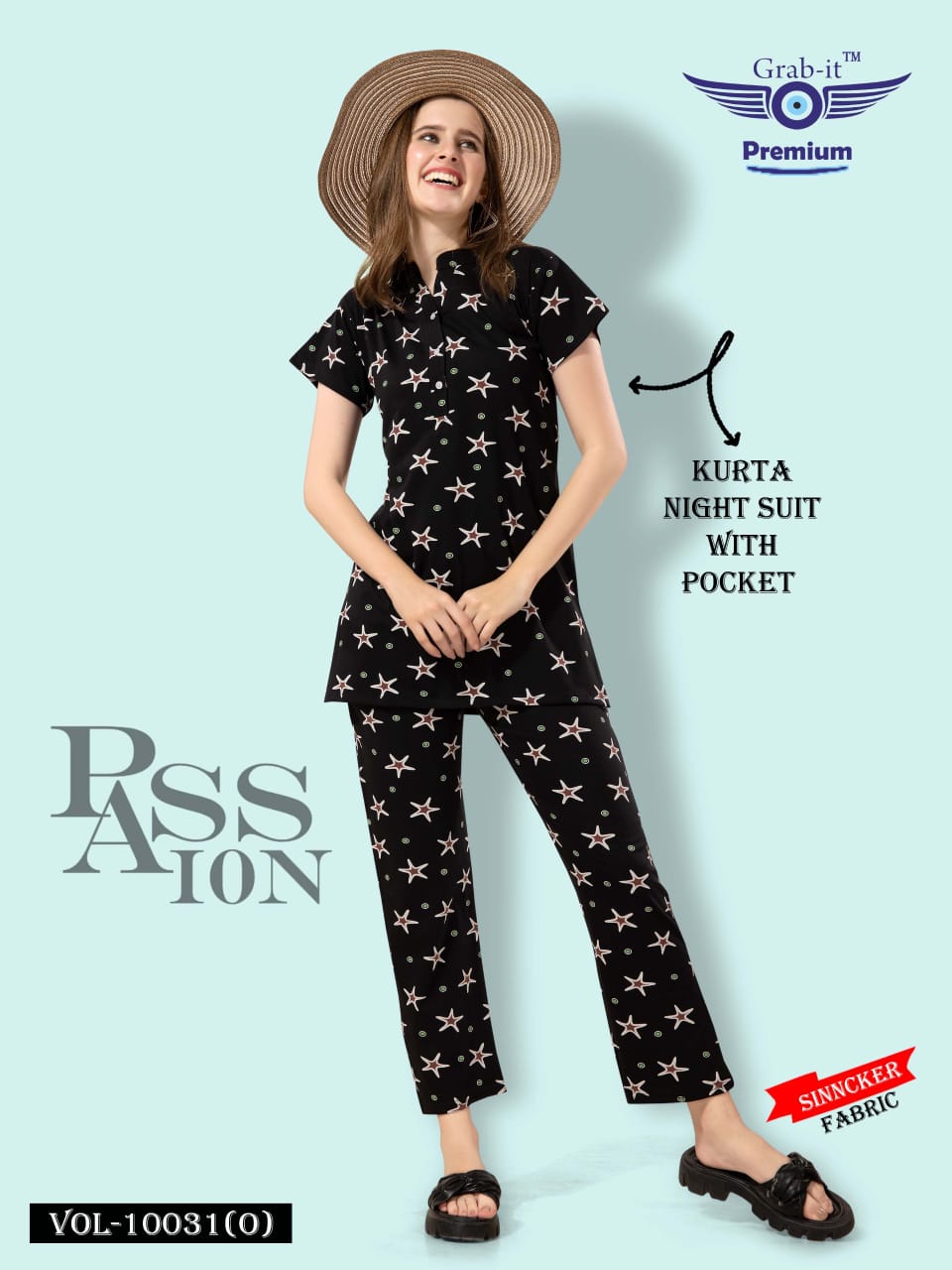 10031 O Grab It Sinker Kurta Night Suits Exporter Gujarat