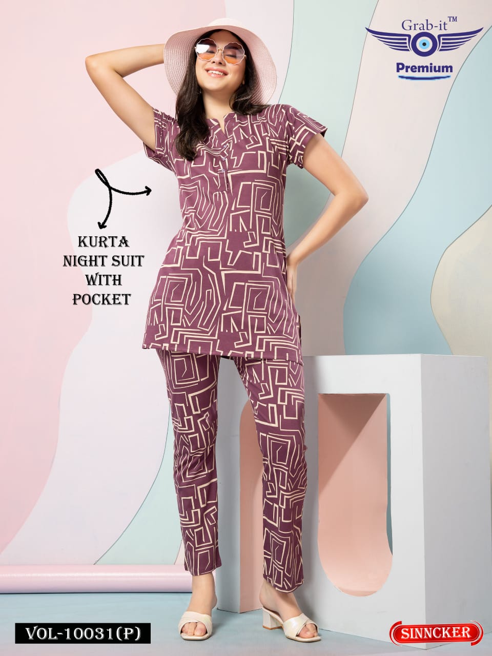 10031 P Grab It Sinker Kurta Night Suits Wholesaler India