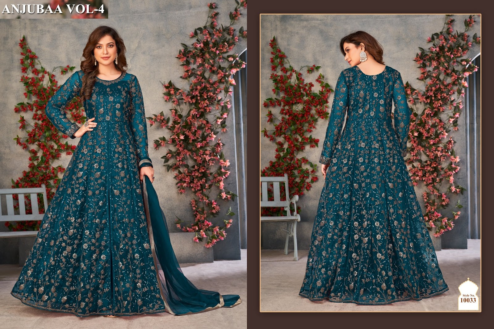 10031 To 10033 Vol 4 Anjubaa Net Pakistani Salwar Suits Wholesaler Gujarat