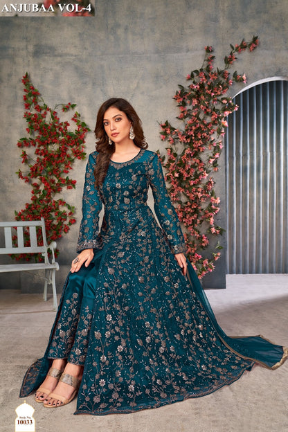 10031 To 10033 Vol 4 Anjubaa Net Pakistani Salwar Suits Wholesaler Gujarat