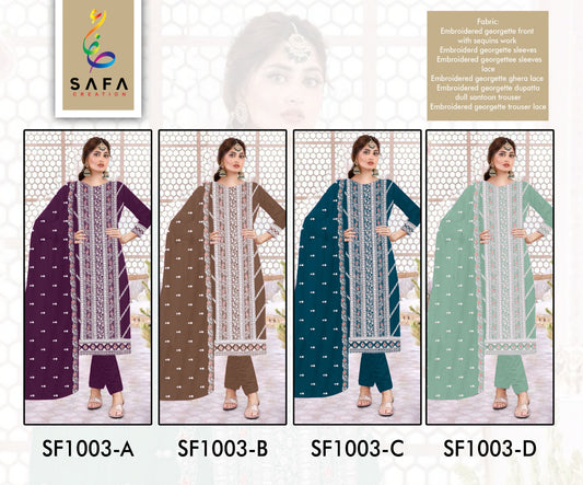 1003 Safa Creation Georgette Pakistani Salwar Suits Exporter Gujarat