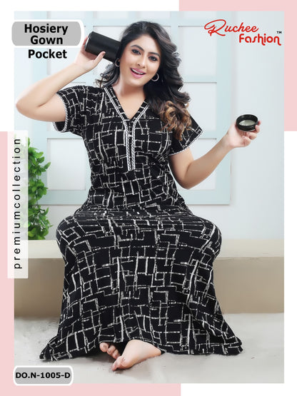 1005 रुची फैशन होजरी नाइट गाउन