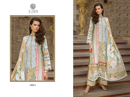 1005 Cd Ezra Cotton Pakistani Patch Work Suits Manufacturer Gujarat