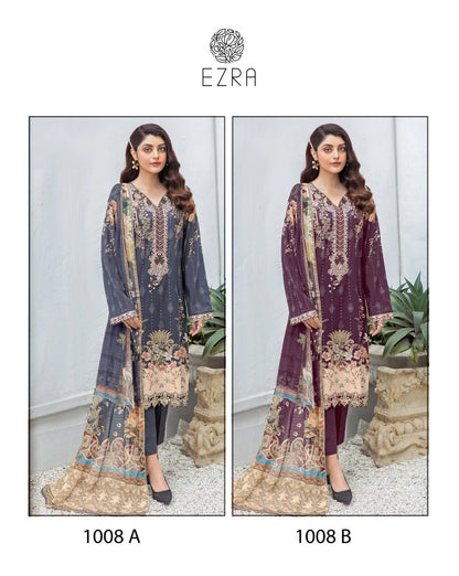 1008 Ezra Pure Cotton Pakistani Patch Work Suits Exporter India
