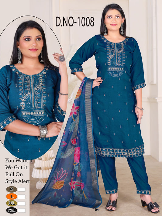 1008 Ladli Vatican Silk Readymade Pant Style Suits Supplier
