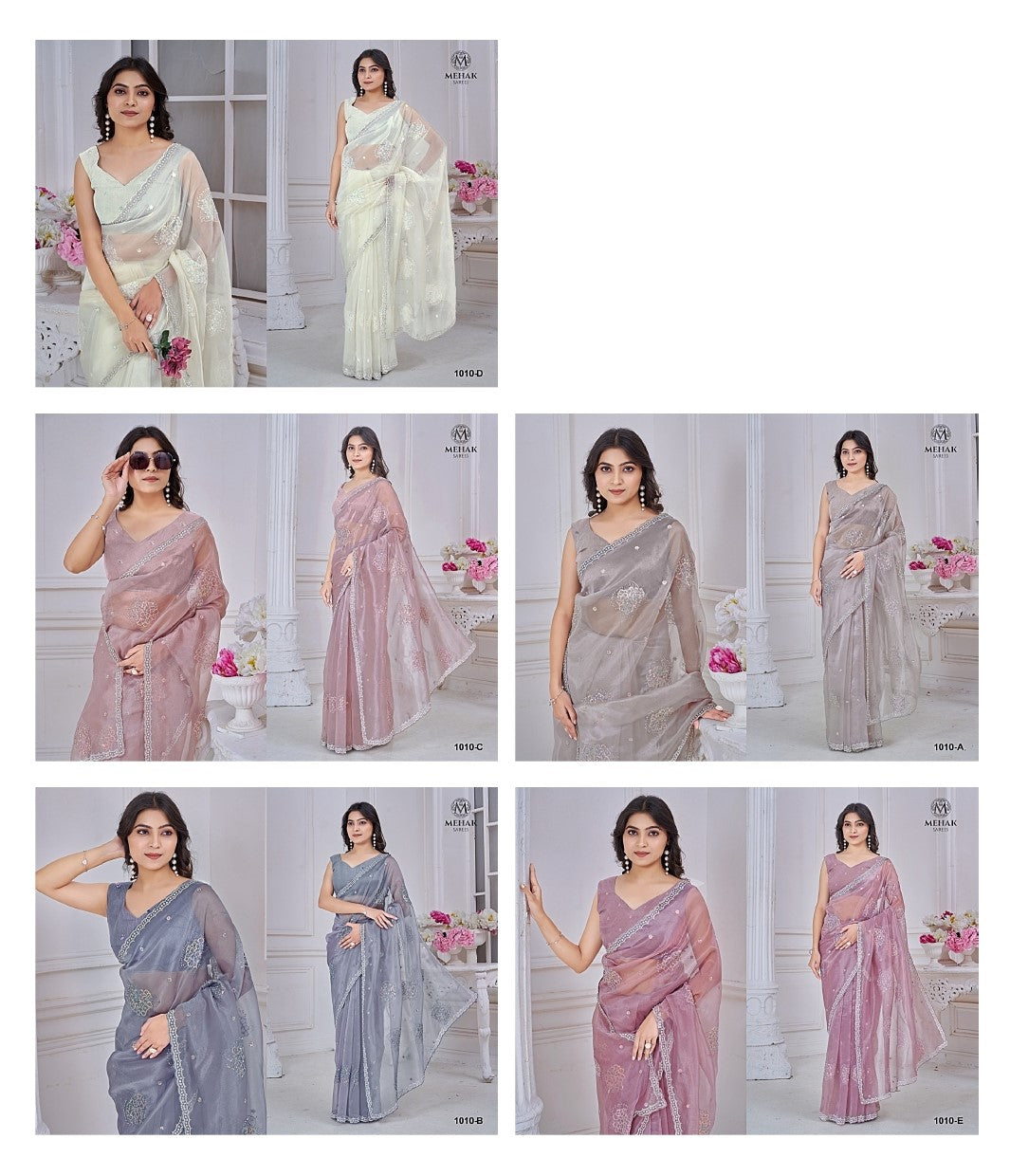 1010Abcde Mehek Soft Organza Sarees Wholesale Price