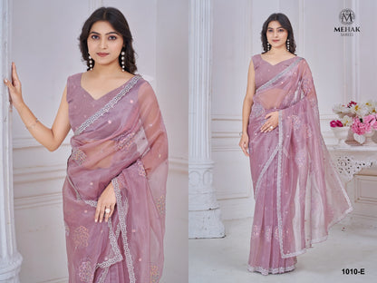1010Abcde Mehek Soft Organza Sarees Wholesale Price