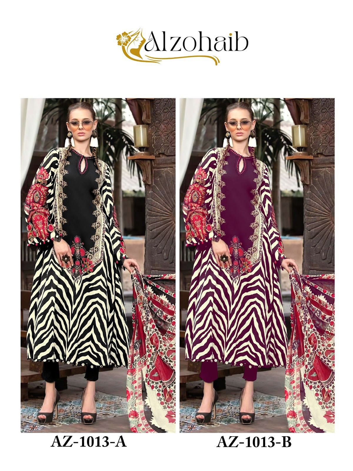 1013Ab Al Zohaib Pure Cotton Pakistani Salwar Suits Manufacturer