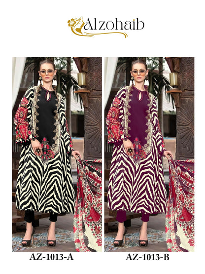 1013Ab Al Zohaib Pure Cotton Pakistani Salwar Suits Manufacturer