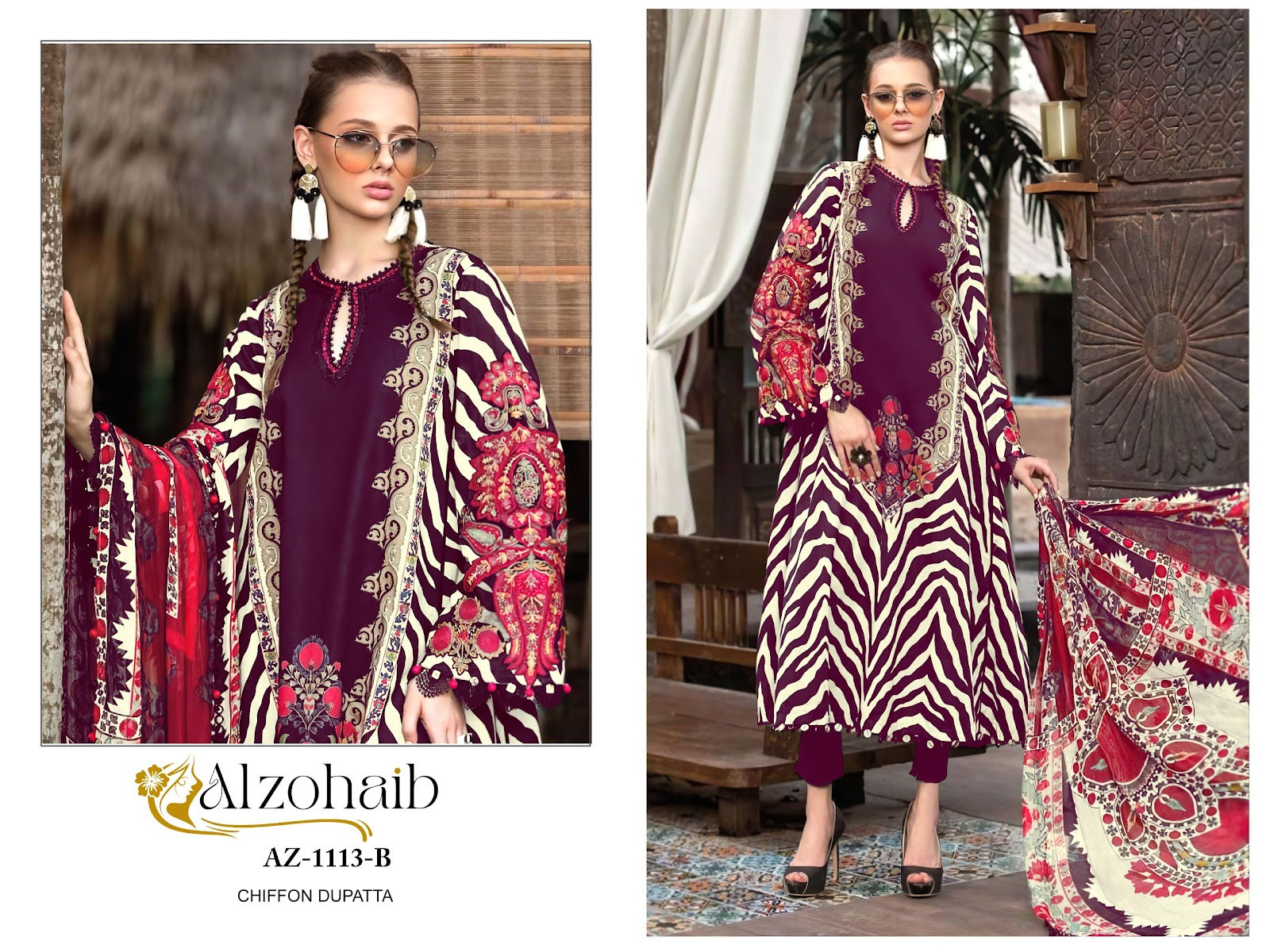 1013Ab Al Zohaib Pure Cotton Pakistani Salwar Suits Manufacturer
