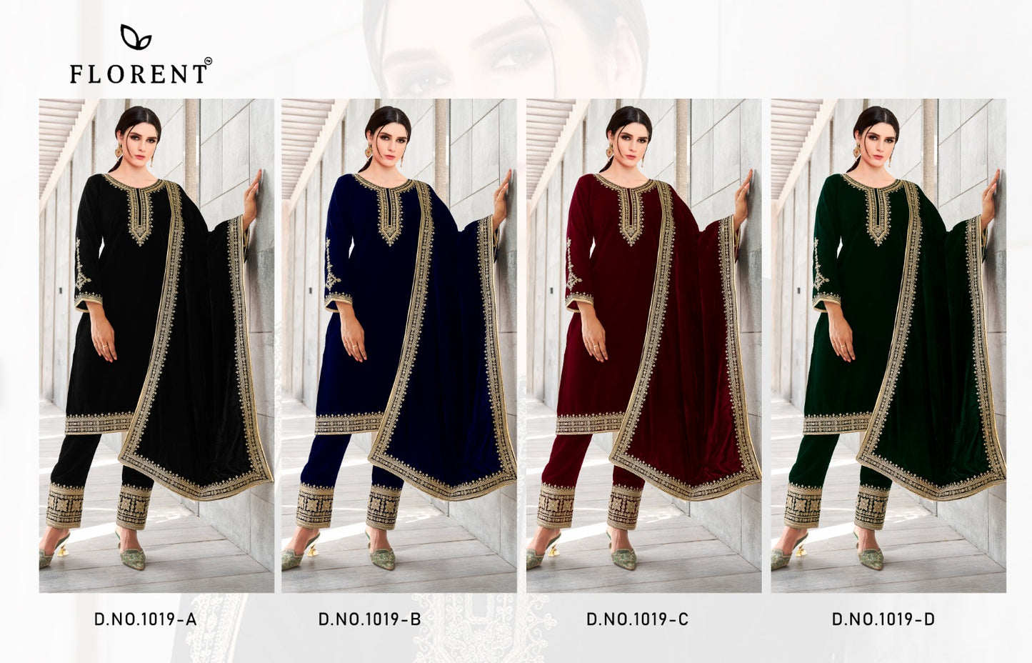 1019Abcd Florent Velvet Suits Exporter Ahmedabad
