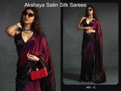 101Abcde Akshaya Satin Silk Sarees Exporter Ahmedabad
