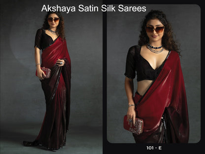 101Abcde Akshaya Satin Silk Sarees Exporter Ahmedabad
