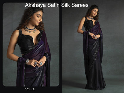 101Abcde Akshaya Satin Silk Sarees Exporter Ahmedabad