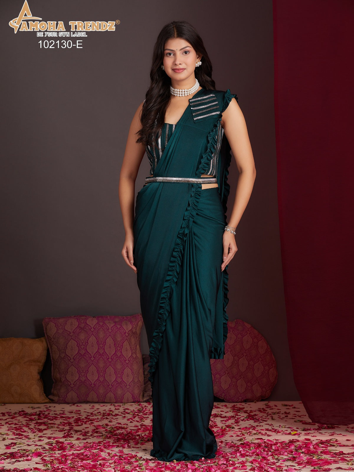 102130Abcde Amoha Lycra Ready To Wear Saree Wholesale Price