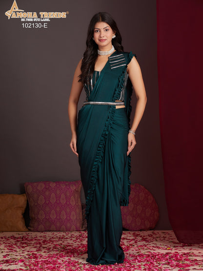 102130Abcde Amoha Lycra Ready To Wear Saree Wholesale Price