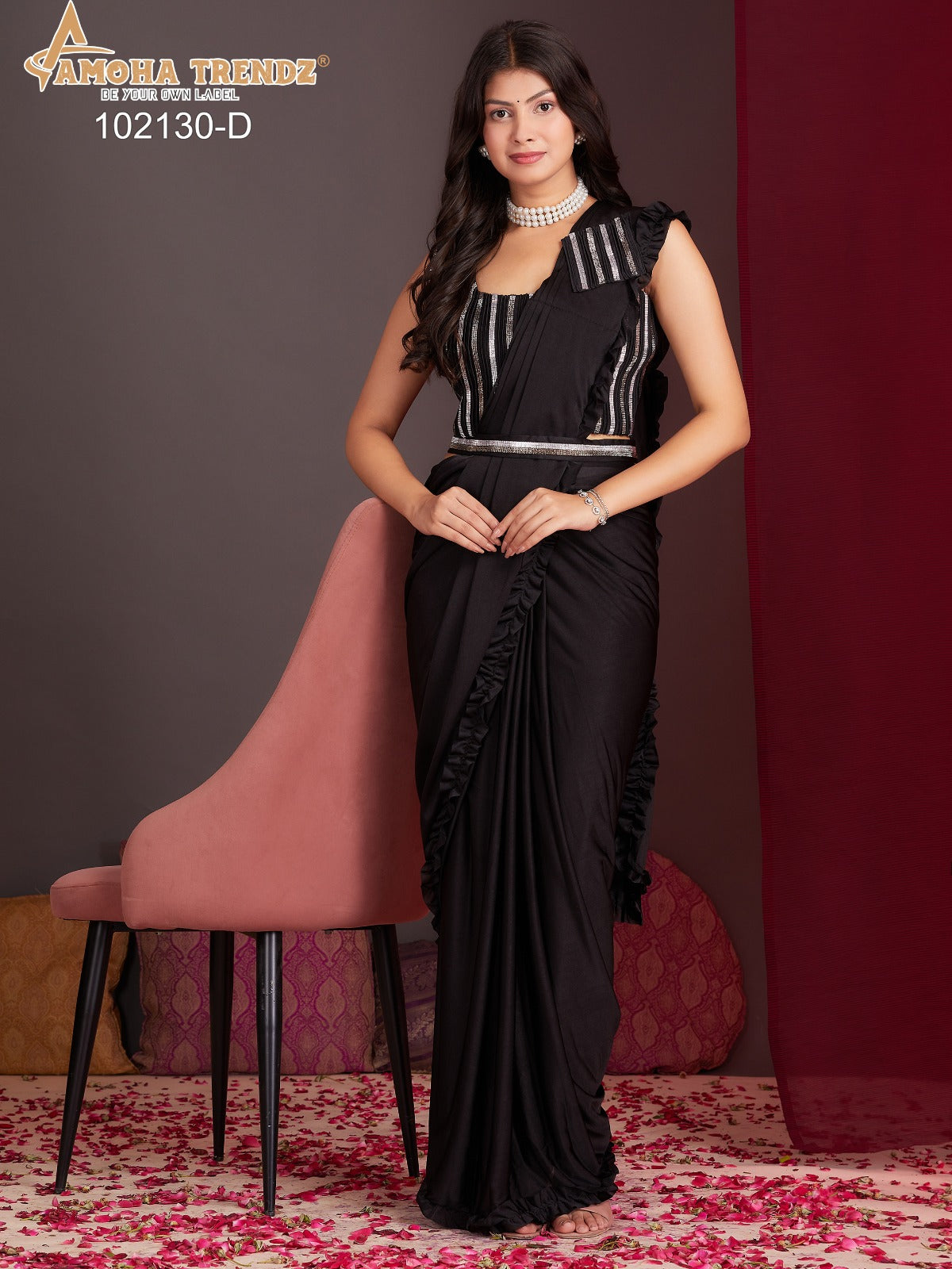 102130Abcde Amoha Lycra Ready To Wear Saree Wholesale Price