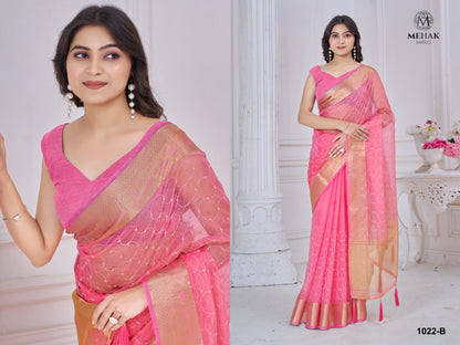 1022Abcd Mehek Jacquard Sarees Wholesaler