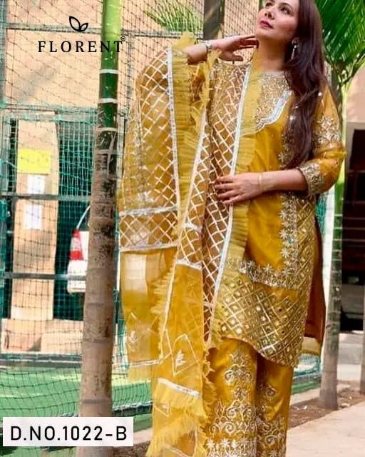 1022 Abc Florent Organza Pakistani Salwar Suits Manufacturer