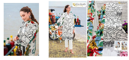 1022 Black-White Al Zohaib Cotton Pakistani Patch Work Suits Exporter India