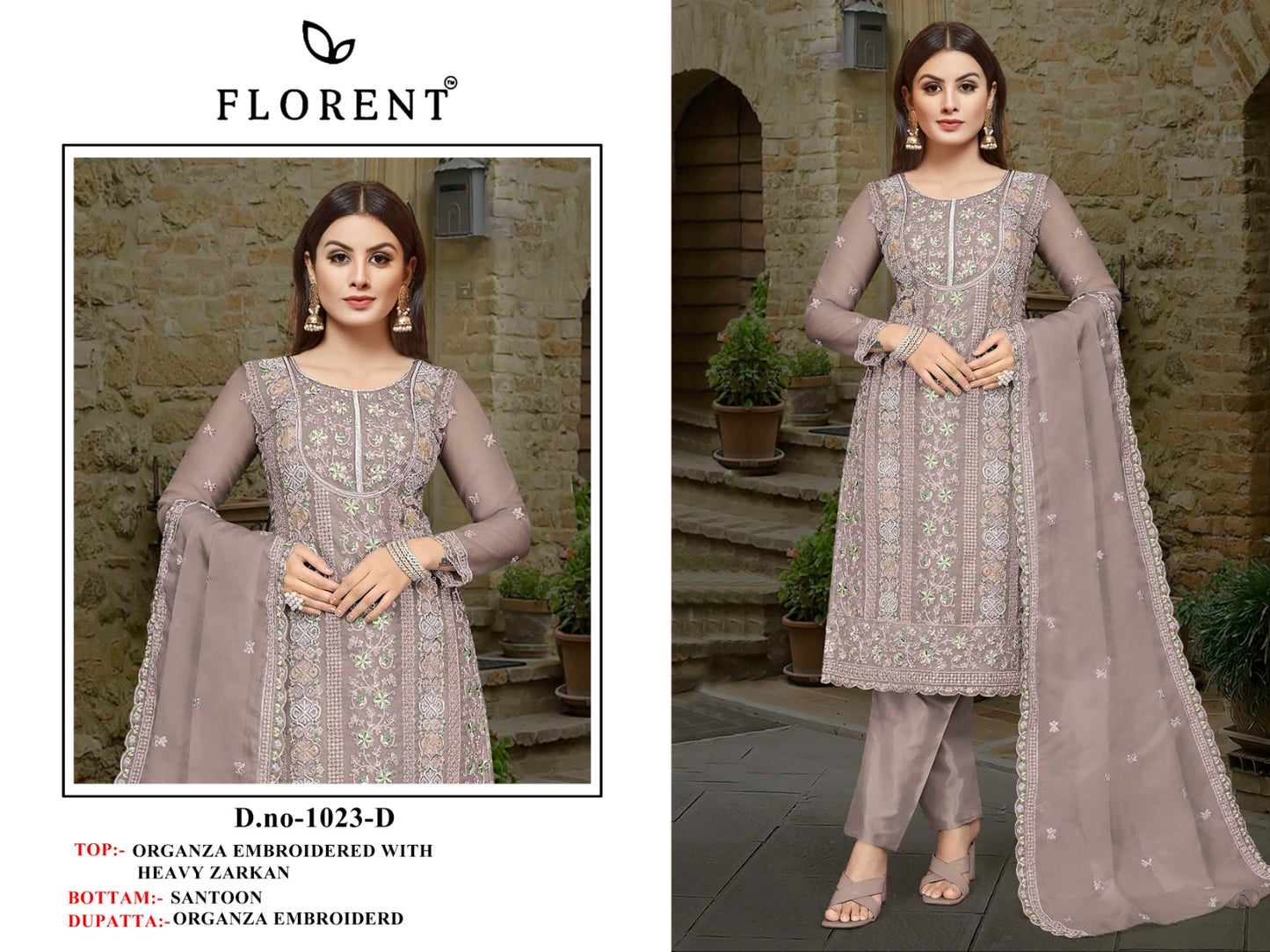 1023 Abcd Florent Organza Pakistani Salwar Suits Manufacturer India