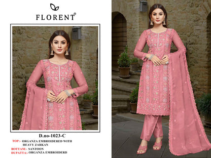 1023 Abcd Florent Organza Pakistani Salwar Suits Manufacturer India