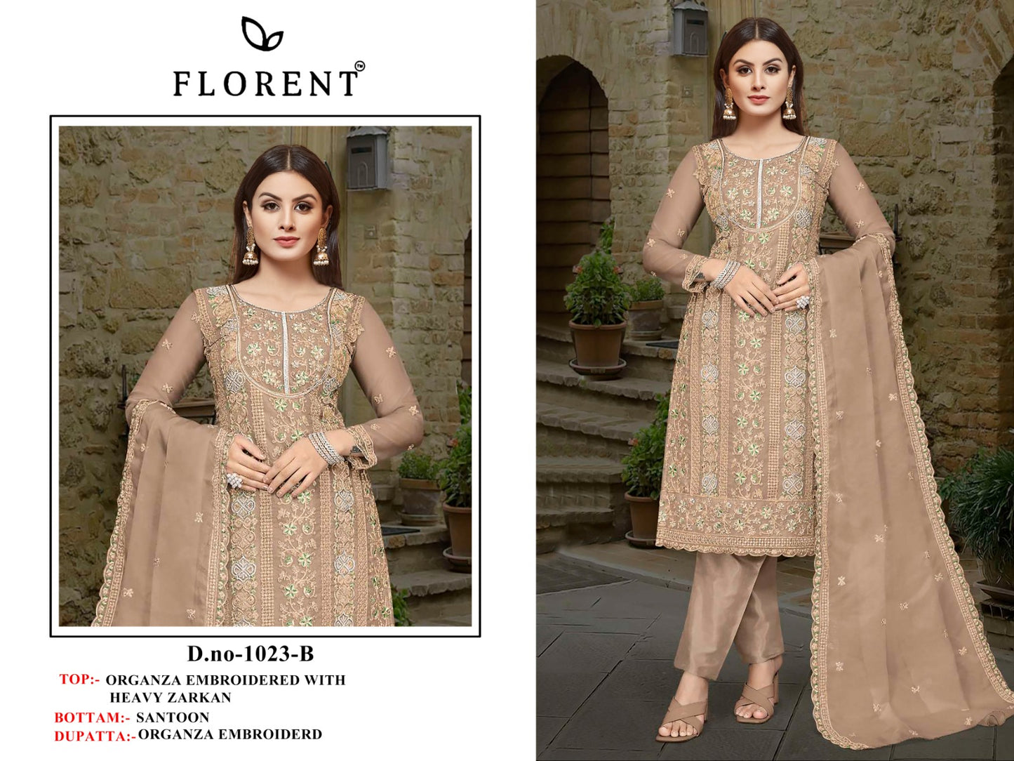 1023 Abcd Florent Organza Pakistani Salwar Suits Manufacturer India