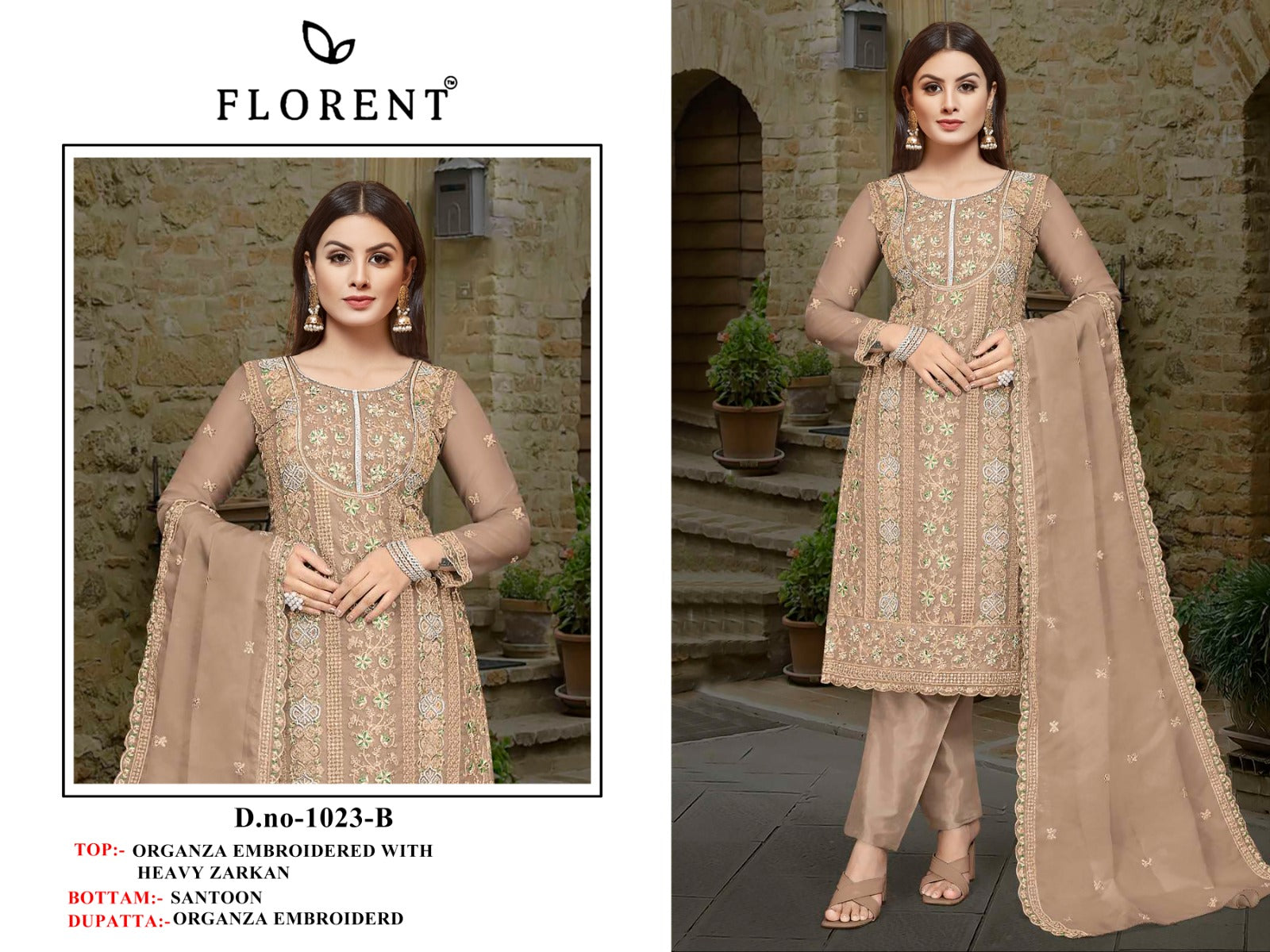 1023 Abcd Florent Organza Pakistani Salwar Suits Manufacturer India