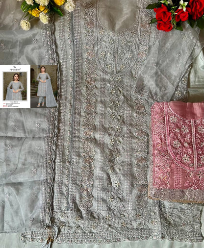 1023 Abcd Florent Organza Pakistani Salwar Suits Manufacturer India