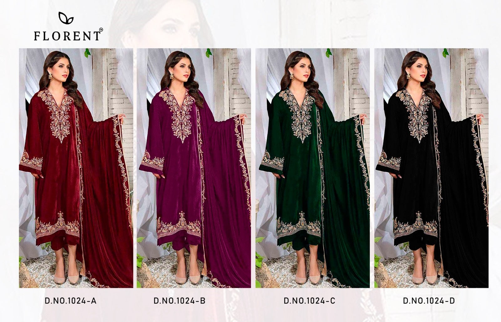 1024Abcd Florent Velvet Suits Exporter Gujarat