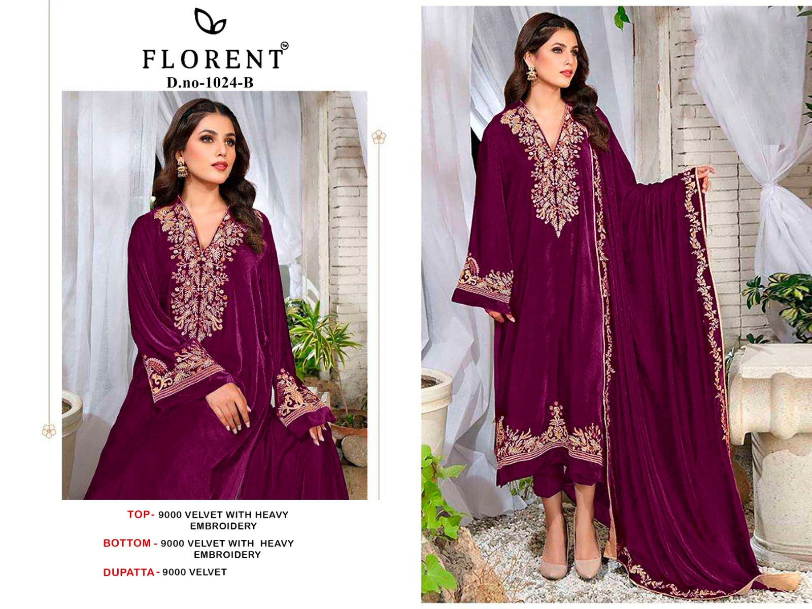 1024Abcd Florent Velvet Suits Exporter Gujarat