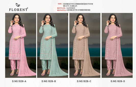1028 Abcd Florent Georgette Pakistani Salwar Suits Exporter Ahmedabad