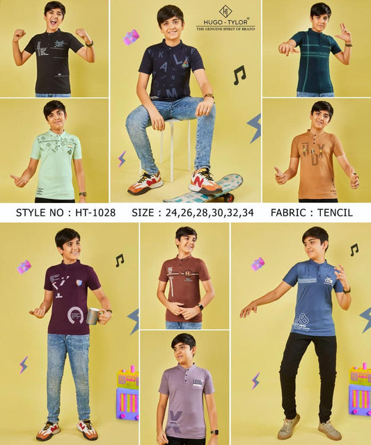 1028 Hugo Tylor Lycra Tencil Boys Tshirt Supplier Ahmedabad
