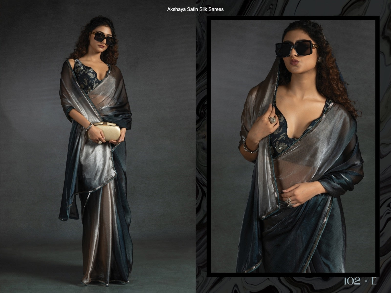 102Abcde Akshaya Satin Silk Sarees Manufacturer Gujarat