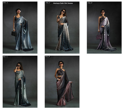 102Abcde Akshaya Satin Silk Sarees Manufacturer Gujarat