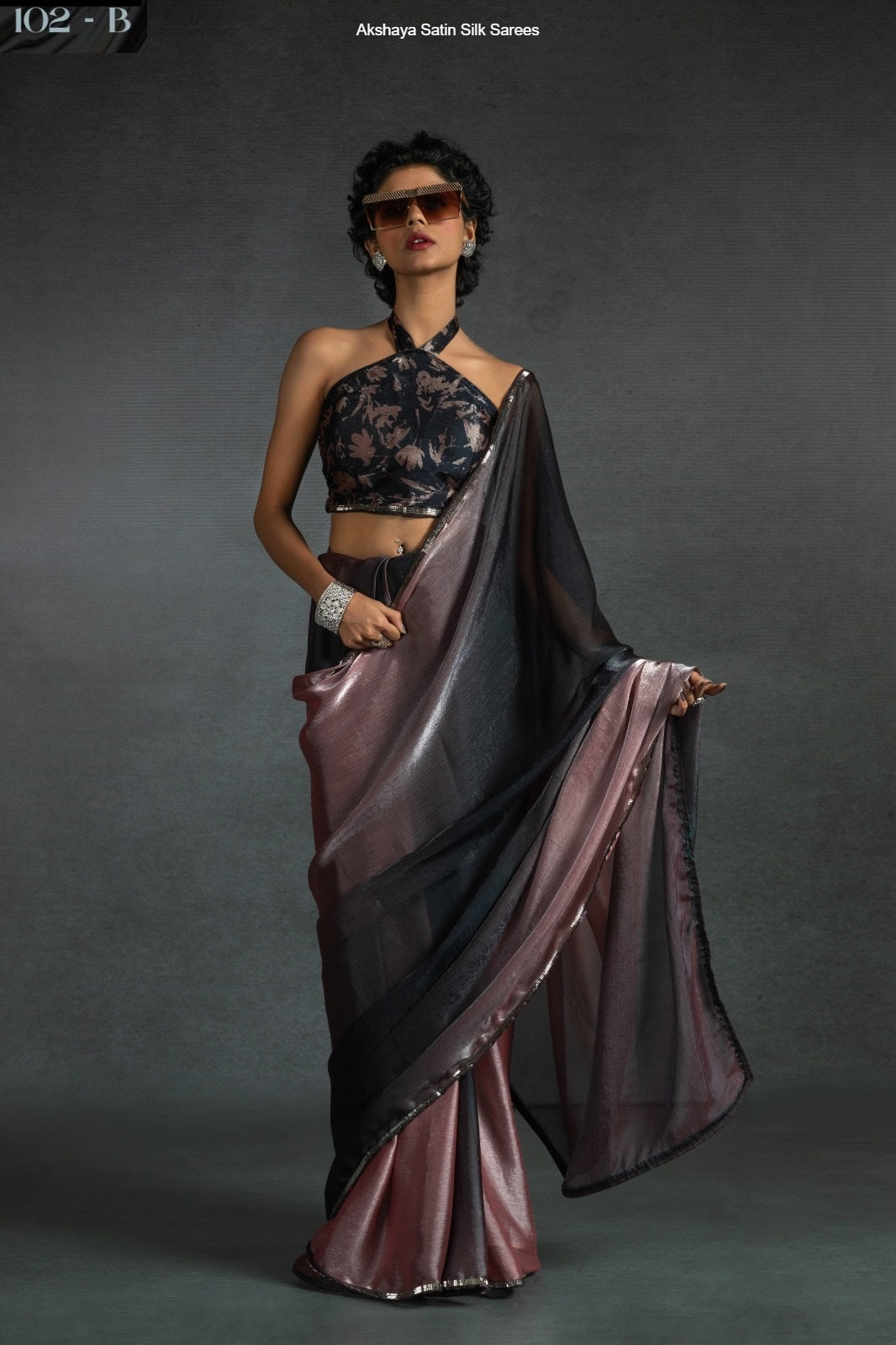 102Abcde Akshaya Satin Silk Sarees Manufacturer Gujarat