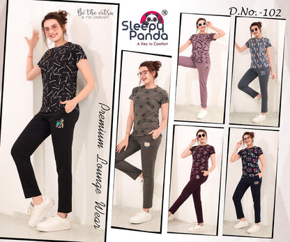 102 Nancy 2 Sleepy Panda Sinker Pyjama Night Suits Supplier India