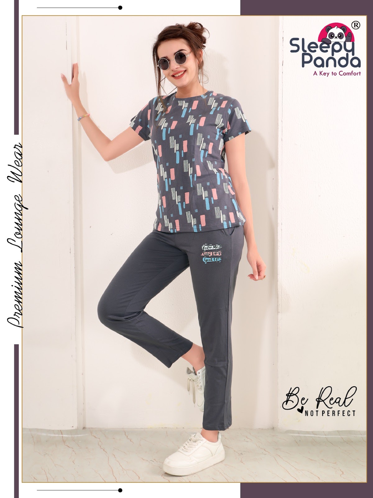 102 Nancy 2 Sleepy Panda Sinker Pyjama Night Suits Supplier India