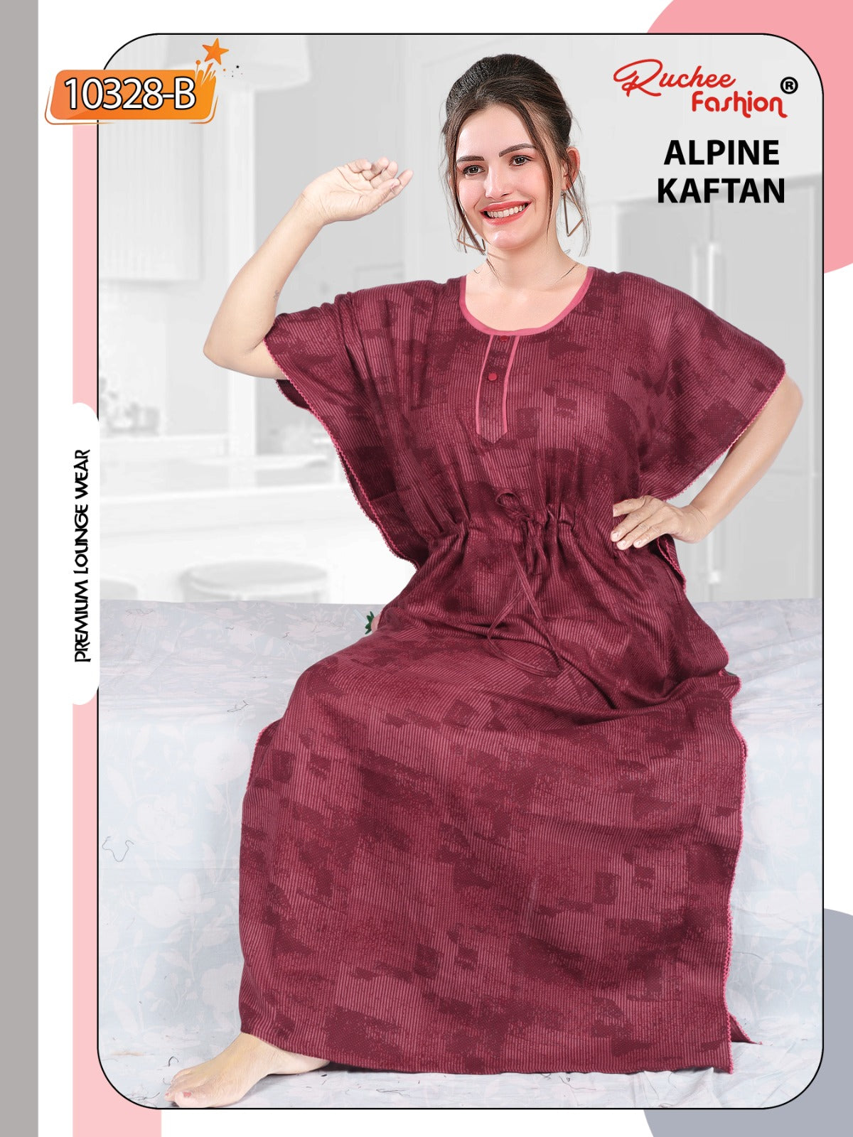 10328-10329 Ruchee Fashion Alpine Kaftan Nighty Supplier Ahmedabad
