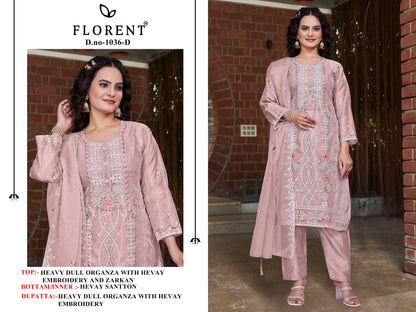 1036Abcd Florent Organza Pakistani Salwar Suits Supplier Ahmedabad