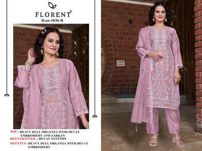 1036Abcd Florent Organza Pakistani Salwar Suits Supplier Ahmedabad
