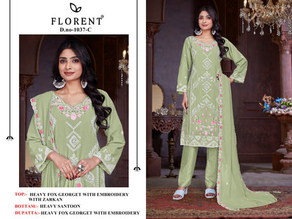 1037Abcd Florent Fox Georgette Pakistani Salwar Suits Exporter