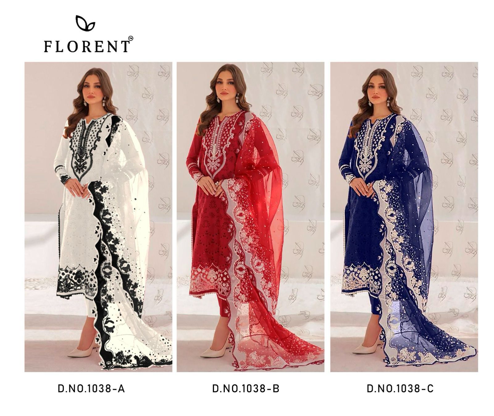 1038Abc Florent Heavy Rayon Pakistani Salwar Suits Wholesaler India